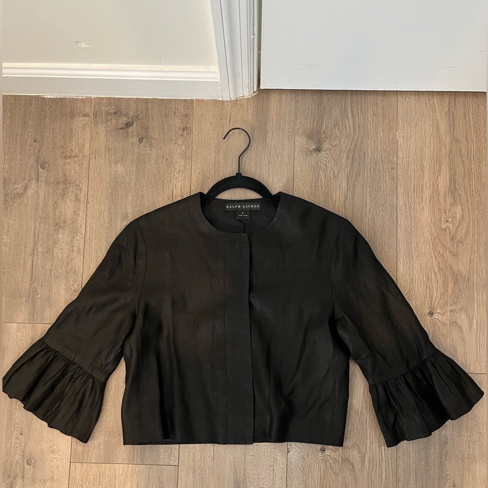 Ralph Lauren black label linen cropped blazer jacket